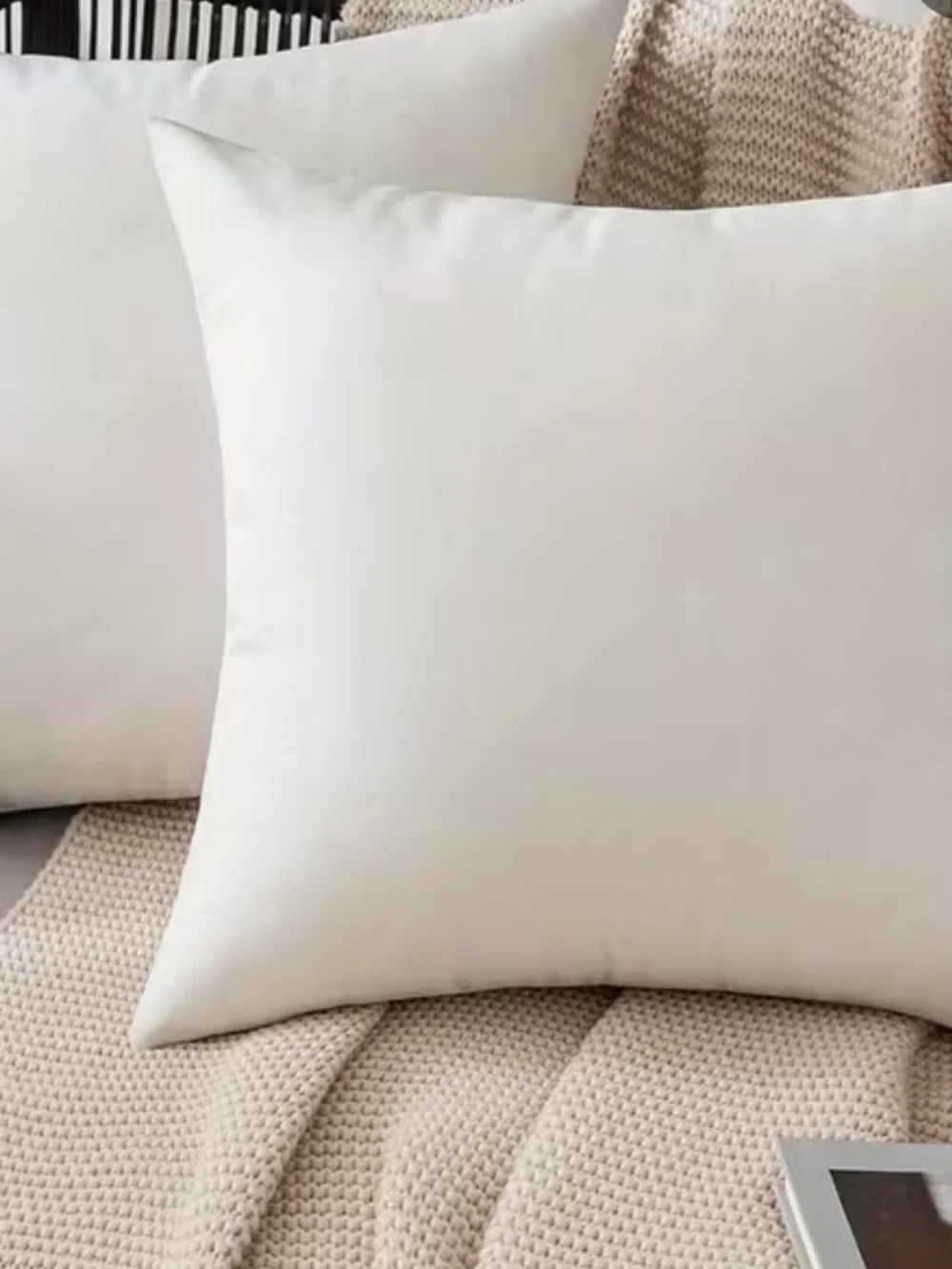 Decorative Pillow Cover Set - White Zippered (4-Pack)